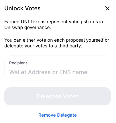 All About Staking 3 UNI holders can vote with their own tokens or delegate to another address