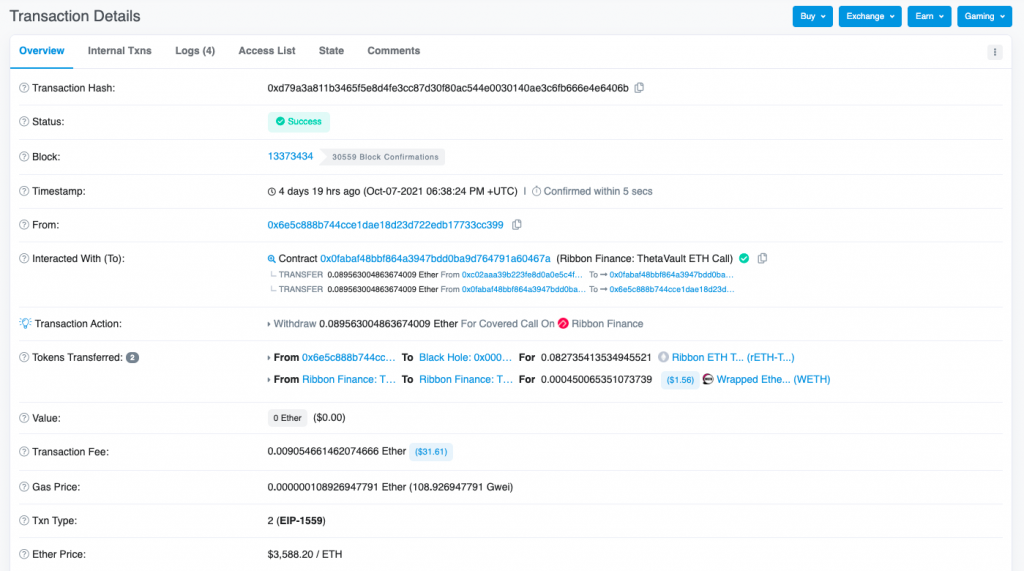 Guide to Etherscan for Analysis 8 Transaction details