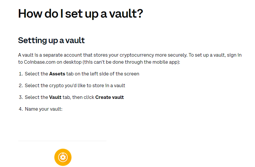 How To Master Crypto Storage 4 How do I set up vault Coinbase