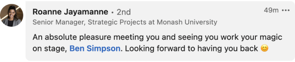 Cryptocurrency Keynote Speaker - Ben Simpson 10 testimonial speaker 02