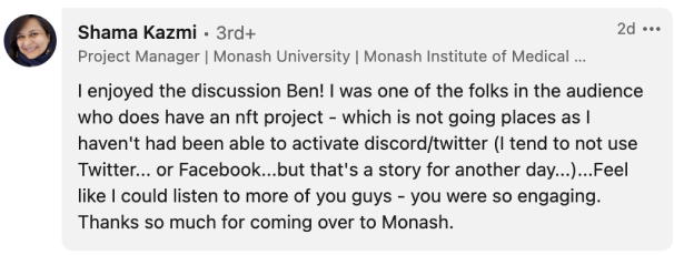 Cryptocurrency Keynote Speaker - Ben Simpson 11 testimonial speaker 03
