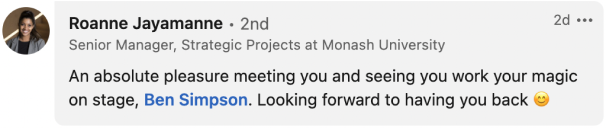 Cryptocurrency Keynote Speaker - Ben Simpson 13 testimonial speaker 05