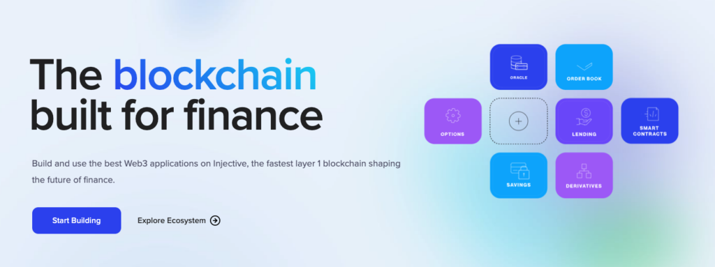 screenshot from the homepage of the Injective website