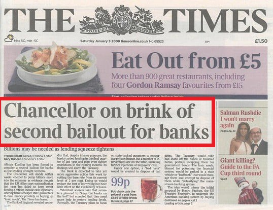 Bitcoin 1 genesis block